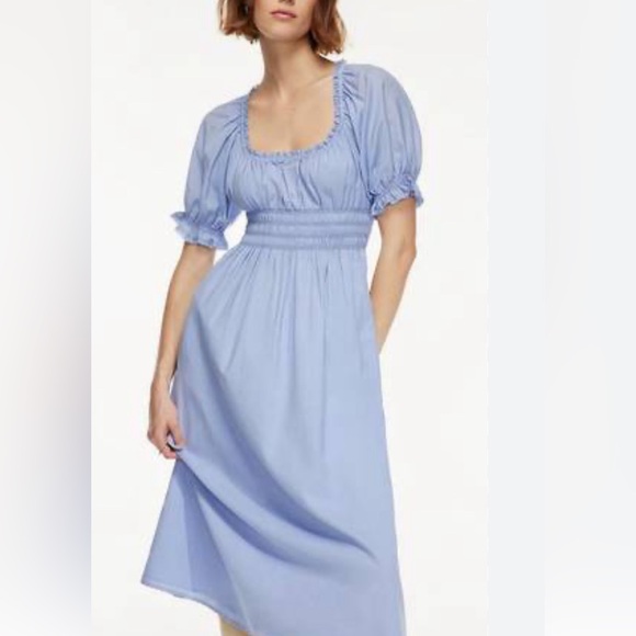 Aritzia Wilfred Midi Baskerville Dress in Blue - Size M - Picture 1 of 5